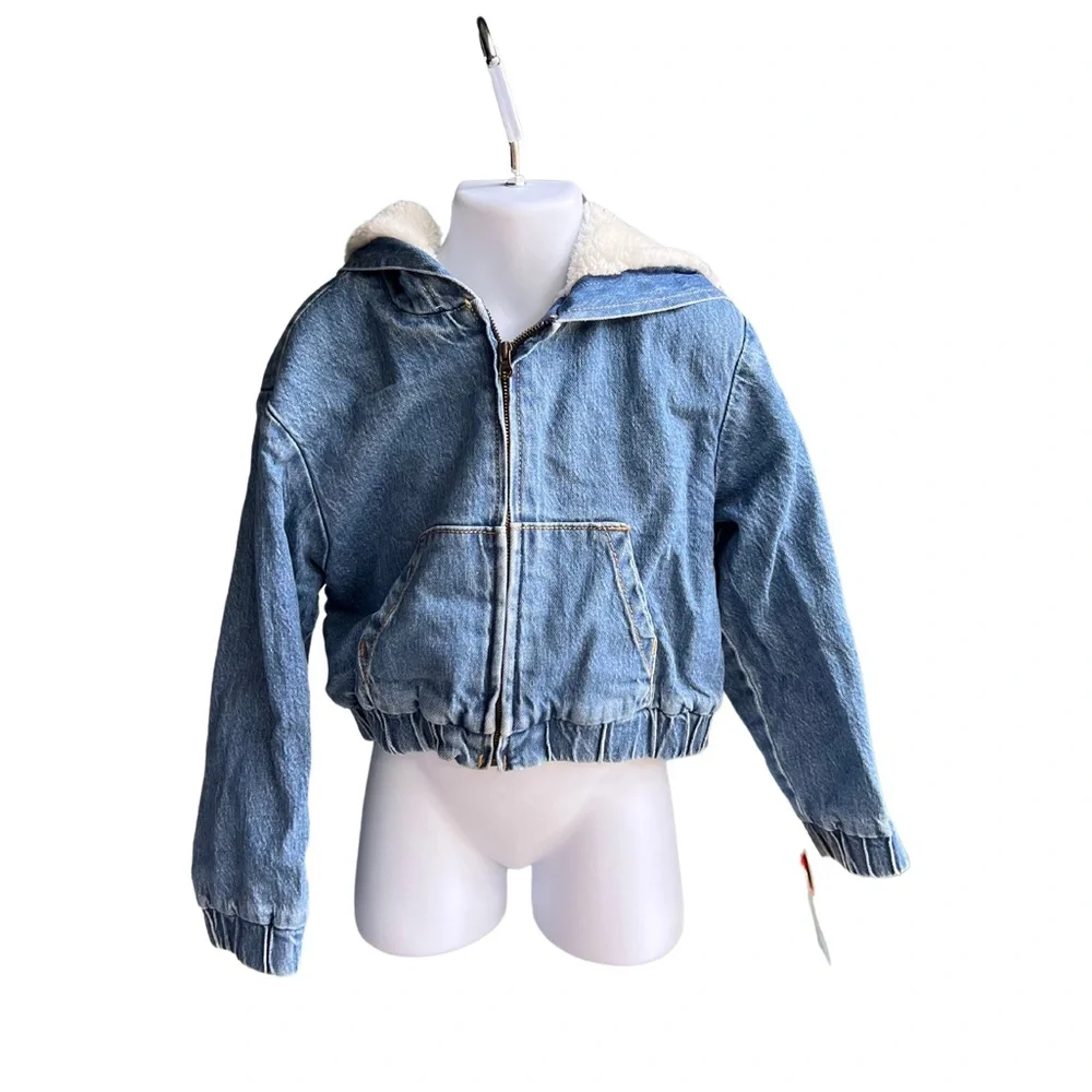 Cat And Jack Jean Warm Denim winter Jacket Sz XS 4/5